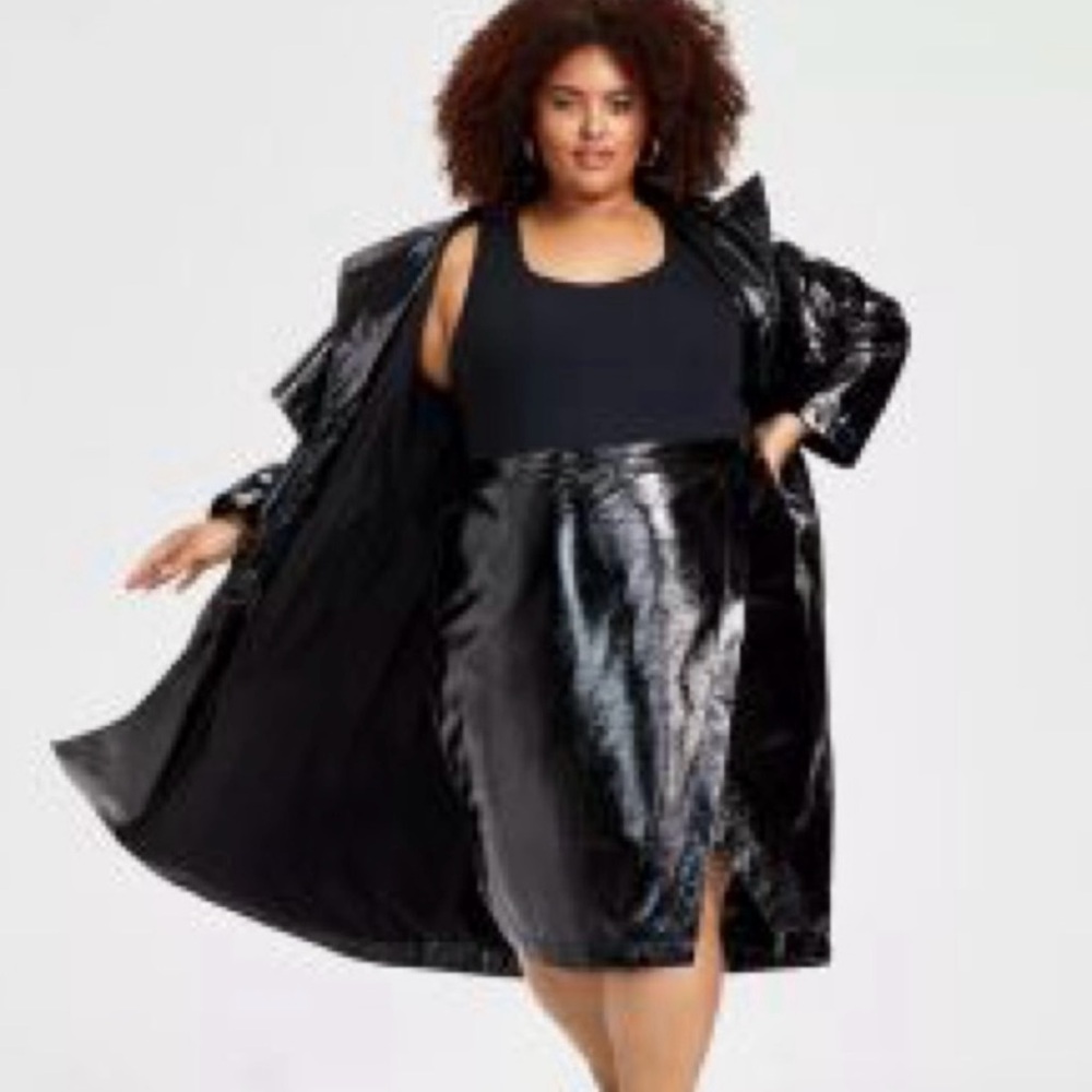 Nina Parker Shiny Faux Leather Skirt